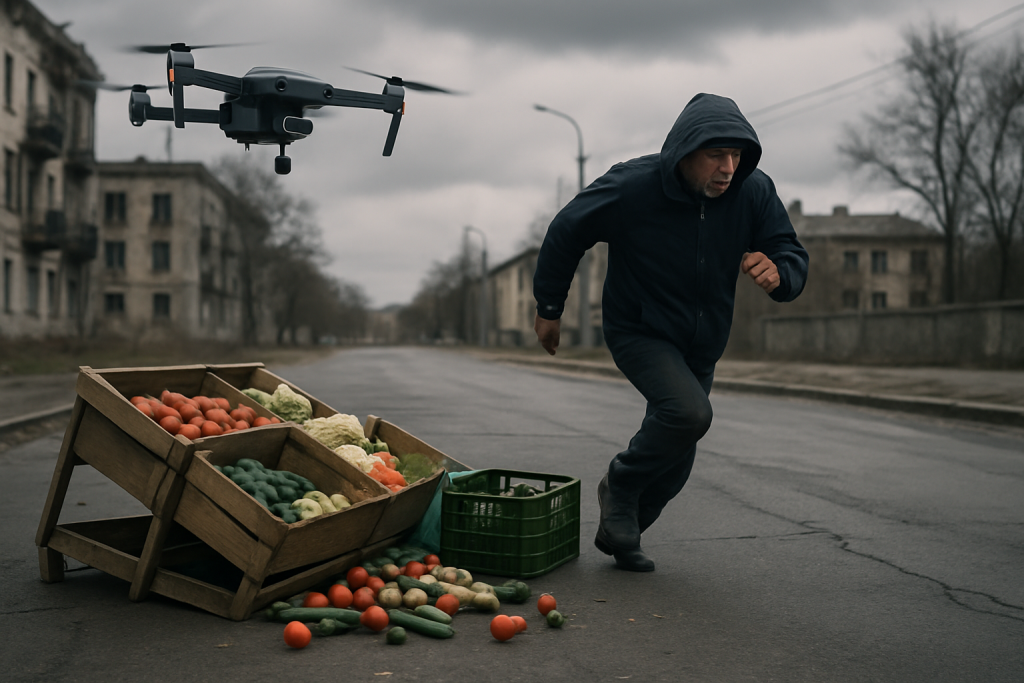 Ukraine says video shows drone attack on street vendor in Kherson